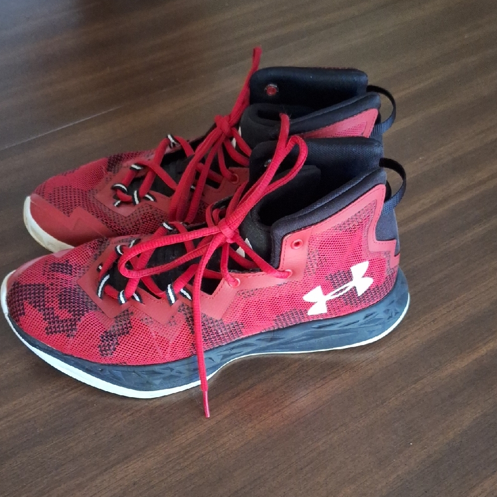 Under Armour Red and Black Athletic Sneakers